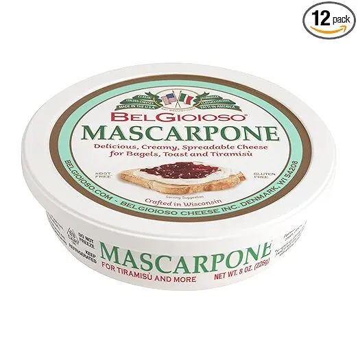 BelGioioso Mascarpone Cheese, 8 Ounce Cup - 12 per case.