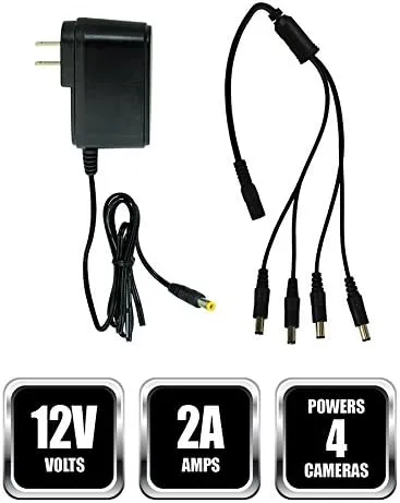 SPF-CAMP-2A Camera Adapter with 4-Way Power Splitter, Black