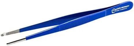 Pin Tumbler Tweezer with Grooved Tip (MK390), Blue (MNK-MK390)