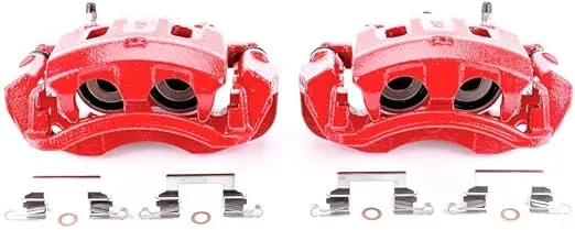 Power Stop Rear S4752 Pair of High-Temp Red Powder Coated Calipers For Ford Excursion 2000-2005, Ford F-250 Super Duty 2000-2004, Ford F-350 Super Duty 2000-2004 [Model Specific]