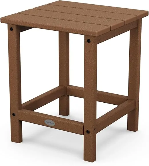POLYWOOD ECT18TE Long Island 18" Side Table, Teak