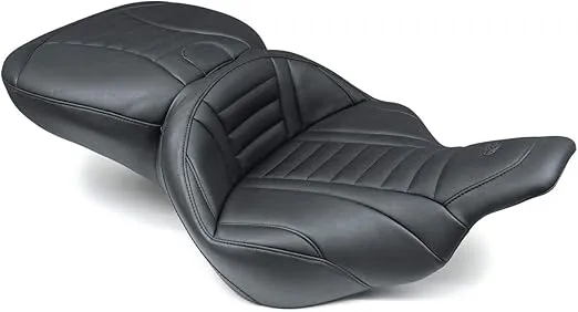 Mustang Motorcycle Seats 76739 Super Touring Deluxe One-Piece Seat for Harley-Davidson Electra Glide & Road Glide 1997-'07, Deluxe, Black, Extended Reach