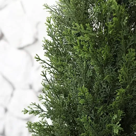 5FT Artificial Cedar Topiary Trees for Outdoors Potted Fake Cypress Trees Faux Evergreen Plants for Home Porch Decor Set of 2