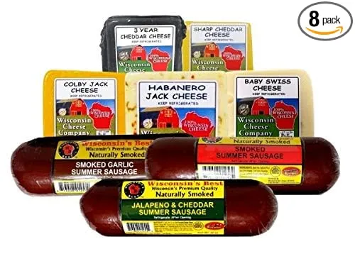 Wisconsin's Best and Wisconsin Cheese Company - 100% Wisconsin Cheese & Sausage Elite Specialty Assortment Cheese Gift Basket Sampler.