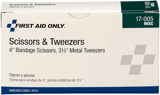 First Aid Only 17-005 Bandage Scissors and Forcep Tweezers Combo Pack