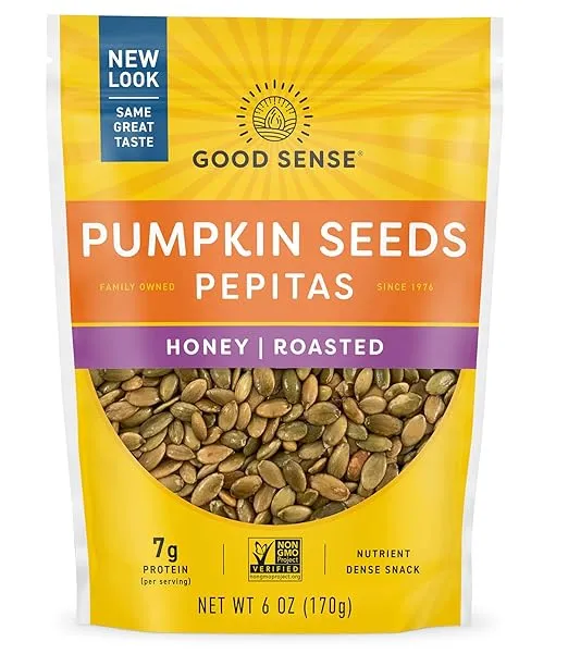Good Sense Shelled Pumpkin Seeds (Pepitas), Honey Roasted Honey Roasted 6 Ounce