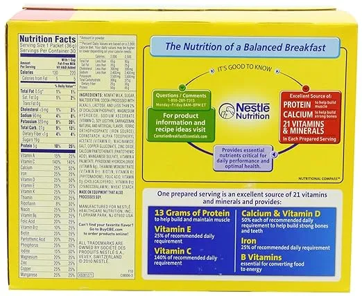 Carnation Breakfast Essentials Complete Nutritional Drink, Rich Milk Chocolate, 1.26 oz, (Pack of 30)