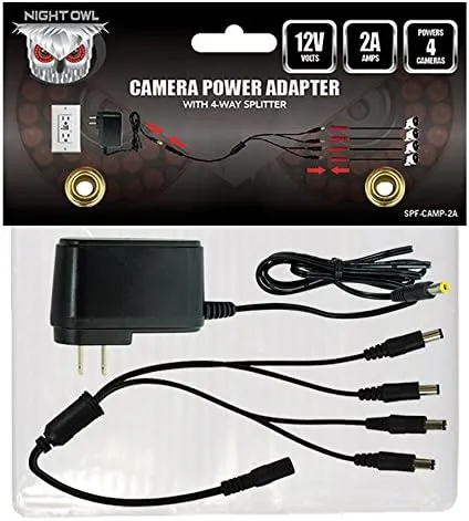 SPF-CAMP-2A Camera Adapter with 4-Way Power Splitter, Black