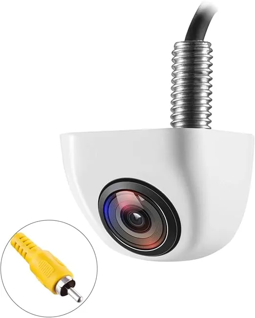 NATIKA White Backup/Front View Camera - IP69K Waterproof Great Night Vision HD and Super Wide Angle Metal OEM Style White Reverse Rear View Backup Camera for Cars Pickup Trucks SUVs RVs Vans (White)