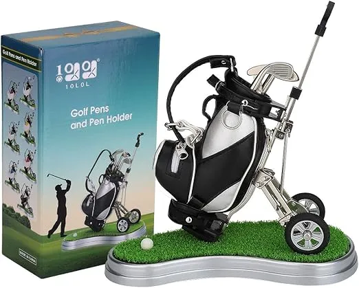 10L0L Golf Gifts for Men Golf Pen Holder Stocking Stuffers for Golfers Funny Gifts Unique Office Supplies Desk Decor, Gift for Birthday Christmas Golf Tournament for Boss Dad Husband Golf Lovers