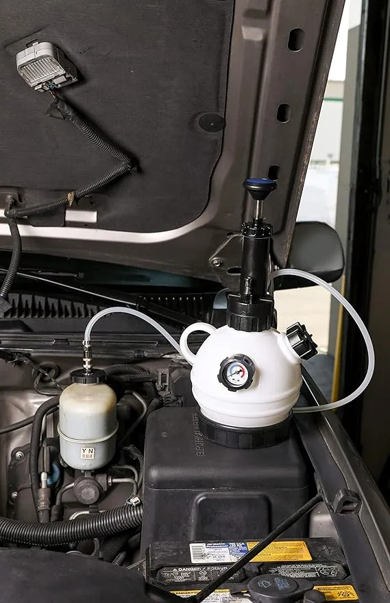 ARES 70921-2-Liter Manual Brake Fluid Pressure Bleeder - Makes Brake Fluid Changes Quick and Easy - Easy One Person Manual Pump Operation