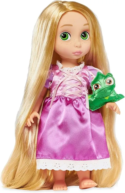 Disney Store Official Animators' Collection Rapunzel Doll, Tangled, 16 Inches, Includes Pascal with Molded Details, Fully Posable Toy in Satin Dress - Suitable for Ages 3+ Toy Figure
