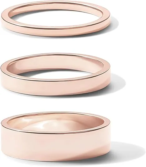 PAVOI 18K Gold Plated 3 Rings Set | Gold Stacking Rings for Women | Stacking Ring Set