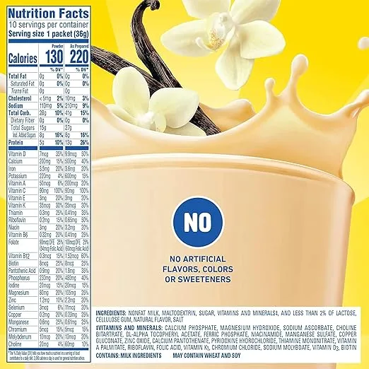 Carnation Breakfast Essentials Powder Drink Mix, Classic French Vanilla, 10 Count Box of 1.26 Ounce Packets (Pack of 6)