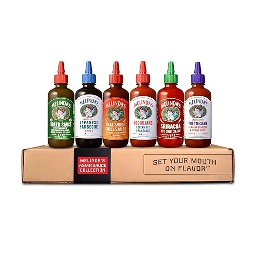 Melinda’s Asian Sauce Collection - Gourmet Hot Sauce Variety Pack with Sriracha Hot Sauce, Japanese BBQ Sauce & Thai Sweet Chili Sauce - Keto, Kosher, Vegan, Non-GMO and Gluten Free Hot Sauce - 12oz