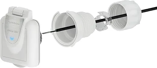 Furrion 30 Amp 125 Volt Shore Power Inlet with Marine Grade quality and Powersmart technology - F30ITS-PS-AM