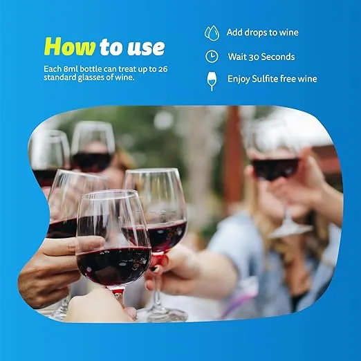 UBfree Wine Drops - 2pk Red & White - Removes Sulfites and Histamines from Red and White Wines | Naturally Eliminate Wine Headaches Sensitivities and Allergies | Odorless Tasteless | Discrete Portable