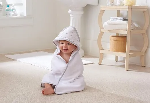 aden + anais Classic Hooded Baby Bath Towel, 100% Terry Cotton, 2 Pack, Dusty
