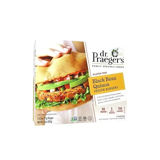 Dr Praegers Black Bean Veggie Burger, 10 Ounce -- 6 per case