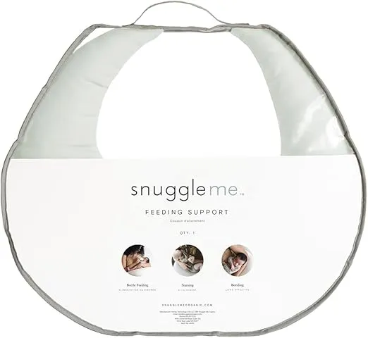 snuggle me Organic Nursing Pillow | Bottle & Breastfeeding Pillow with Organic Cotton Cover & Fiberfill, Machine Washable Feeding Pillow, Newborn Essentials Must Haves (Sage)