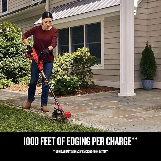 CRAFTSMAN 20V MAX Edger Lawn Tool, Cordless Lawn Edger with Battery & Charger Included (CMCED400D1)