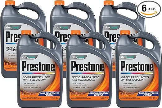 Prestone AF850-6PK Dex-Cool 50/50 Antifreeze/Coolant - 1 Gallon, (Pack of 6)