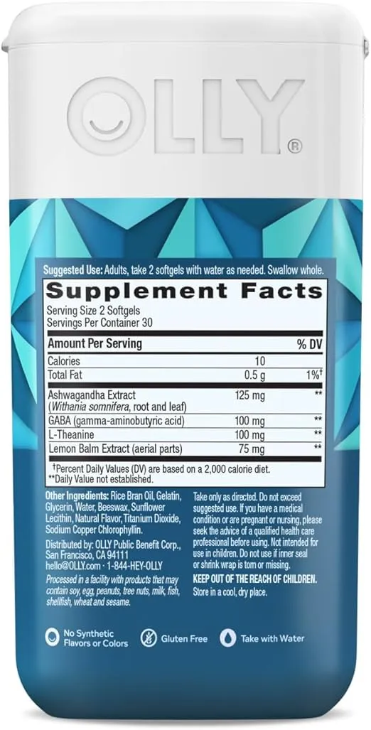 OLLY Ultra Goodbye Stress Softgels, 60ct