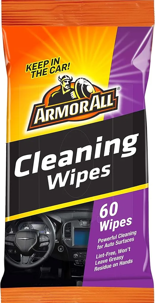 Armor All Car Interior Cleaner Wipes, Interior Cleaning Wipes for Cars, Trucks, Motorcycles, 60 Each