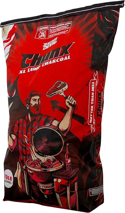 Jealous Devil Chunx XL Charcoal 20 Pound- Hot and Consistent Burn - All Natural and Easy Cleanup