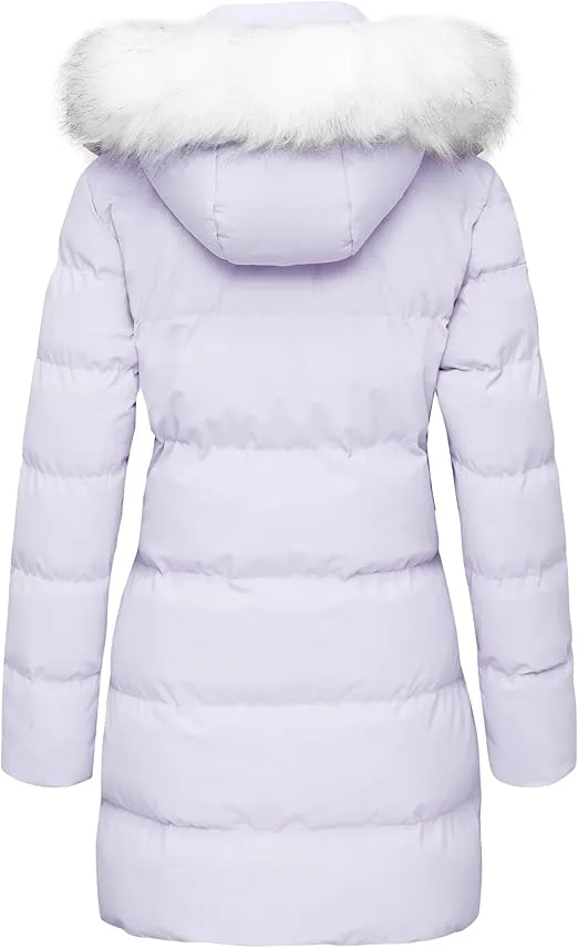 WenVen Women's Winter Thicken Puffer Coat Warm Jacket with Faux Fur Removable Hood