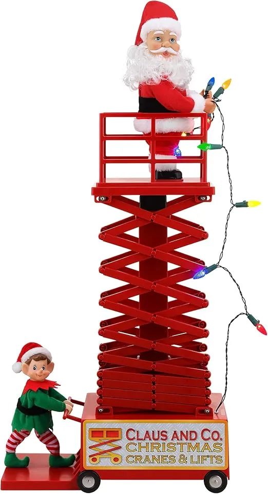 Mr. Christmas 50 in. Animated & Musical Santa's Lift - White