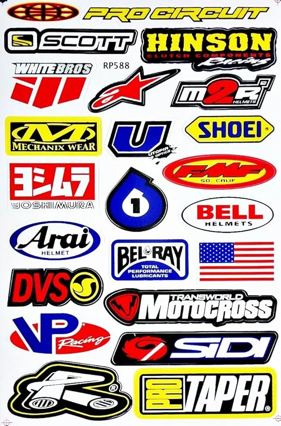 Dirt Bike Motorcycles Supercross Motocross ATV Lot 6 vinyl decals stickers D6015
