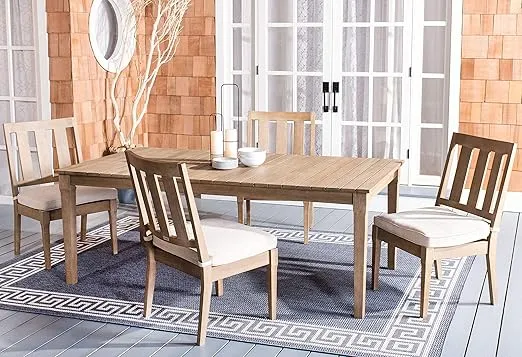 SAFAVIEH Couture Patio Dominica Natural Wooden Outdoor Dining Table