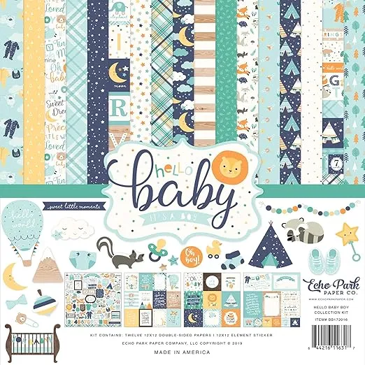 Echo Park Paper Co. Hello Baby Boy Collection Kit