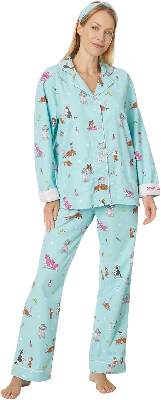 PJ Salvage Women's Flannel Pajama Set with Headband