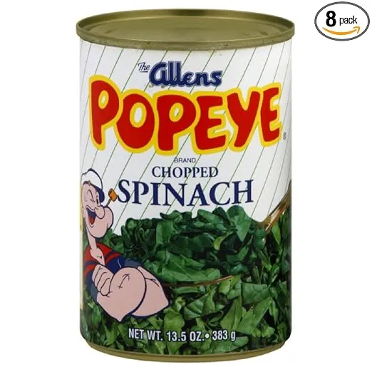 Allen’s Popeye Chopped Spinach, 14.5000-ounces (Pack of8)