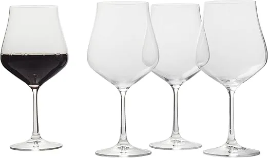 Mikasa Grace Set of 4 Red Wine Glasses, 22-Ounce, Clear