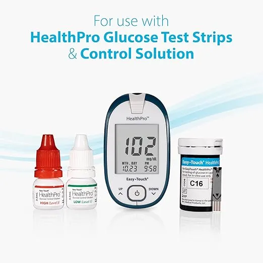 HealthPro Glucose Monitoring Meter with Lancing Device & 10 Lancets