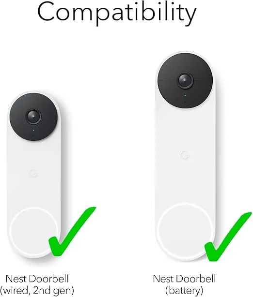 Wasserstein Doorbell Chime for Google Nest Doorbell (Wired, 2nd Gen) and Google Nest Doorbell (Battery) - Made for Google Nest - Authorized Nest Doorbell Chime (Includes Chime and Transmitter)