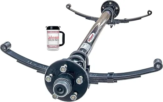 Rockwell American 3,500 lb Idler Trailer Axle w/Double Eye Springs & U-Bolts (85" Hub Face, 70" Spring Center) 5 Lug on 4.5 Bolt Pattern