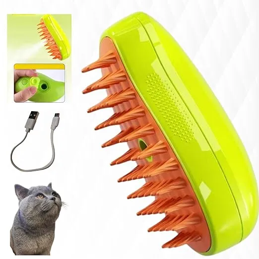 Cat Steam Brush,Steam cat brush,pet steam brush,Cat Brush, 3 In1 Cat Steamy Brush,Cat Grooming Brush,Cat hair steam brush,Steam brush for cats