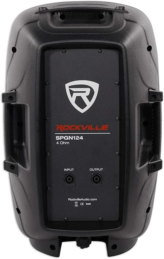 Rockville SPGN124 12" Passive 1200W DJ PA Speaker ABS Lightweight Cabinet 4 Ohm