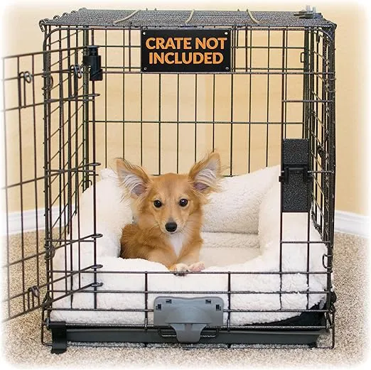 K&H Pet Products Ultra Plush Deluxe Bolster Dog Crate Pad, Plush Dog Crate Bed, Portable Dog Crate Mat & Dog Kennel Indoor Mat, Dog Bed for Crate (Crate Not Included) - Fleece Small