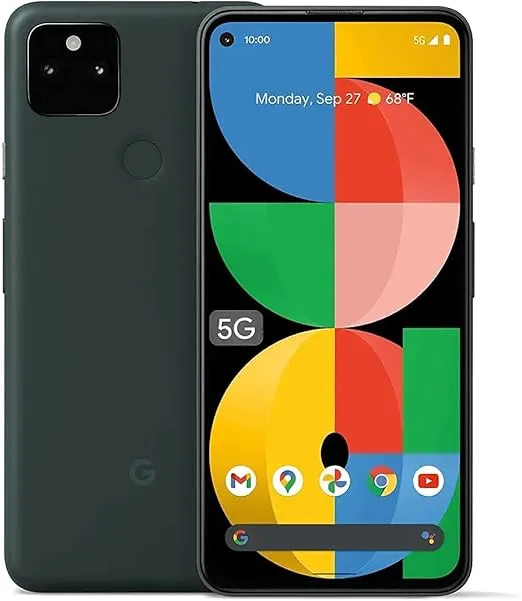 Google Pixel 5a 5G, US Version, 128GB, Mostly Black - Unlocked (Renewed)