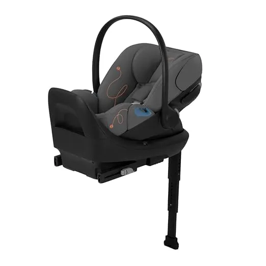 Cybex Cloud G Lux Comfort Extend Infant Car Seat with Anti-Rebound Base, Load Leg, Linear Side Impact Protection, Latch Install, Ergonomic Full Recline, Extended Leg Rest, Lava Grey