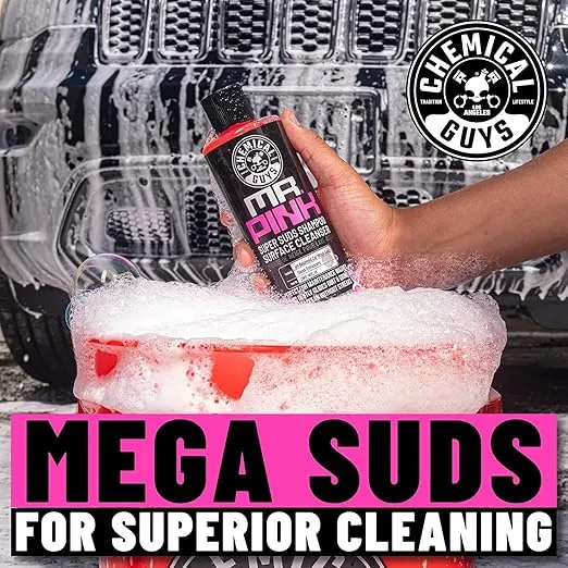 Chemical Guys CWS_402_16 Mr. Pink Foaming Car Wash Soap (Works with Foam Cannons, Foam Guns or Bucket Washes) Safe for Cars, Trucks, Motorcycles, RVs & More, 16 fl oz, Candy Scent