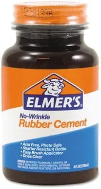 Rubber Cement, Repositionable, 4 oz, Sold as 1 Each