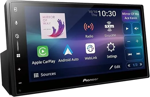 Pioneer DMH-W3000NEX 6.8" Double Din Multimedia Digital Media Receiver, Wireless Apple CarPlay and Android Auto, Bluetooth, Backup Camera Compatible, Touchscreen, One Touch Navigation