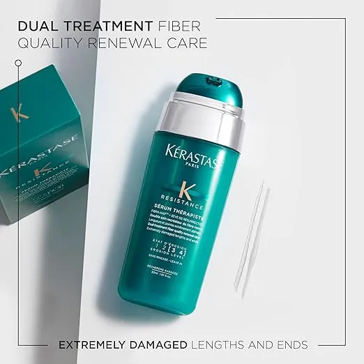 Kerastase Resistance Sérum Thérapiste Hair Serum | Strengthening Hair Serum & Heat Protectant | Dual Oil & Cream Mix | For Weak, Over-processed and Damaged Hair | 1.01 Fl Oz