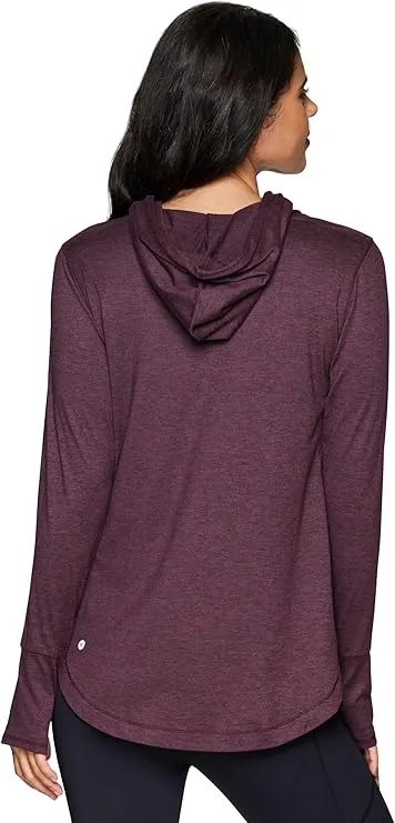 RBX Active Women's Fashion Yoga Long Sleeve Soft Lightweight Hoodie Pullover Top